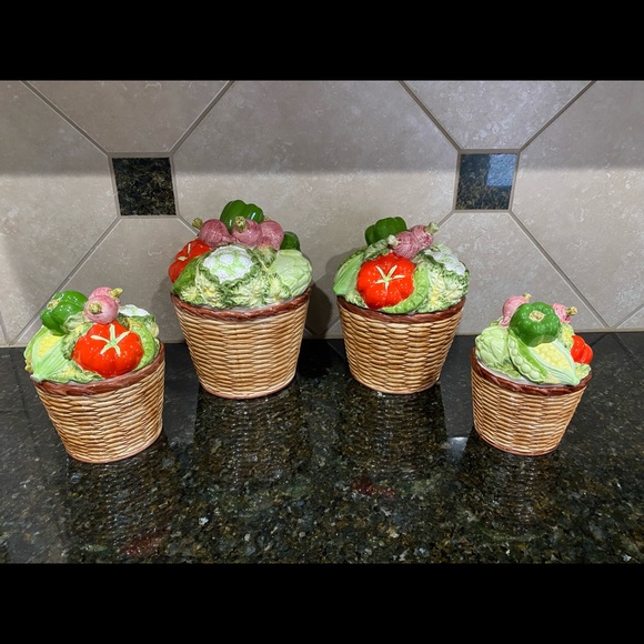 Vintage RARE 1981 HALDON GROUP 4 PC Vegetable Canister Set - Picture 2 of 13